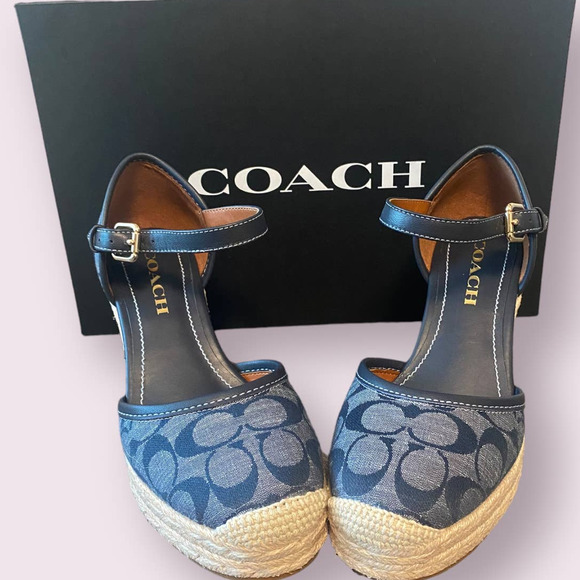 Coach Shoes - NWT Coach Reine Signature Denim Espadrille